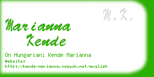 marianna kende business card